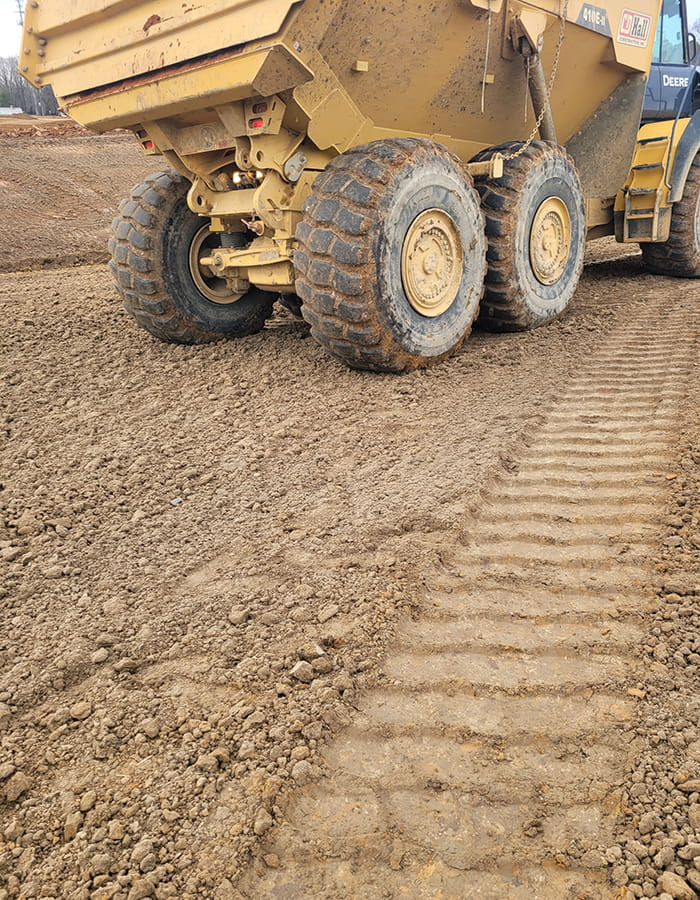 construction earthworks site grading and soil preparation before foundation construction