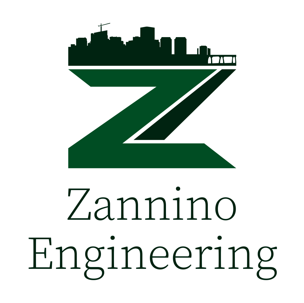 Zannino Engineering logo featuring the Richmond skyline above the company name and the tagline "Build On Our Foundation."